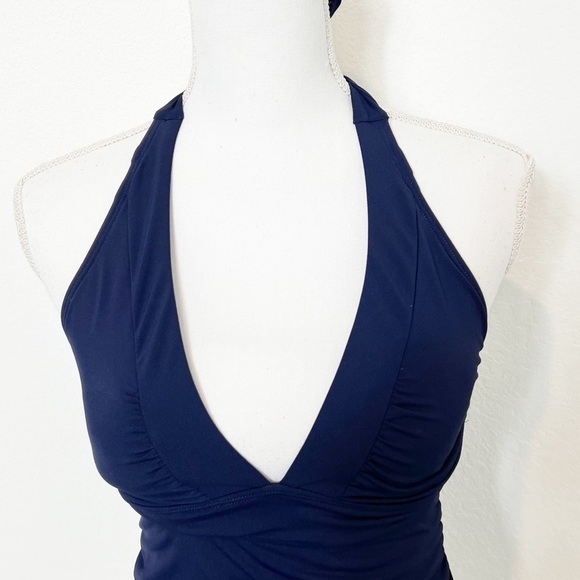 ATHLETA V-NECK BLUE SWIMMING WOMEN TANKINI XST - Picture 4 of 6